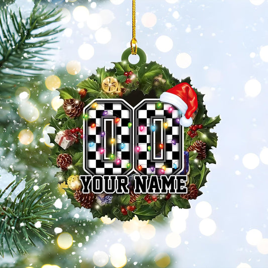 Personalized Racing Car Ornament – Custom Name Acrylic Race Car Christmas Decoration, Car Lover Gift TR12
