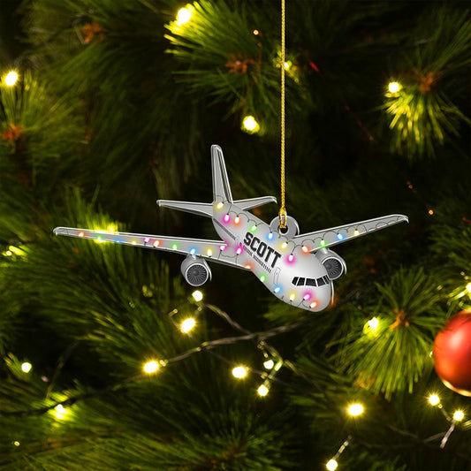 Personalized Airplane Pilot Christmas Ornament Style 2