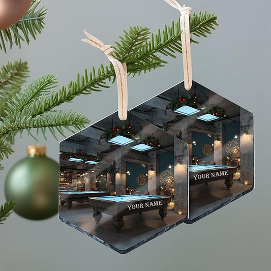 Personalized Billiards Ornament 2025, Billiards Christmas Ornaments N07