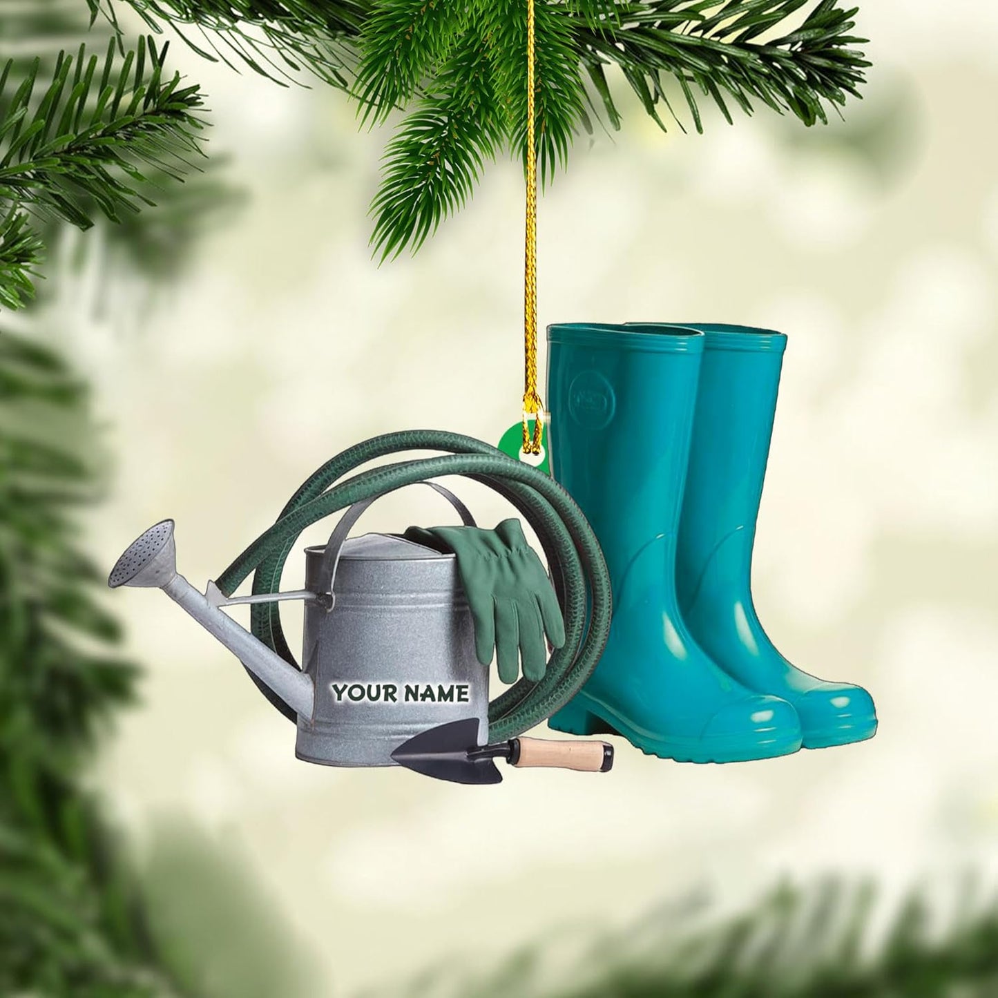 Custom Name Garden Equipment Ornament | Gardener Christmas Tree Decor Gift for Plant & Nature Lovers TG85