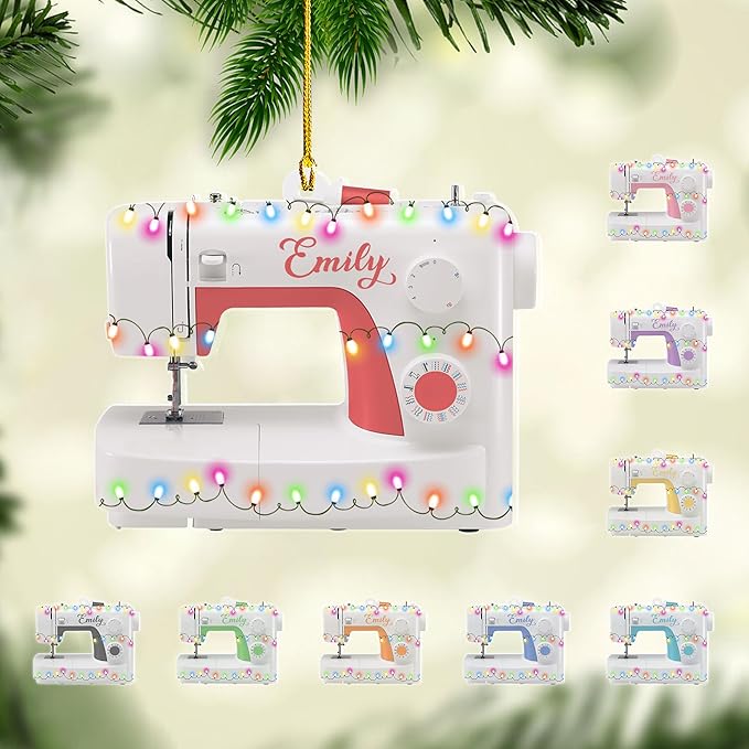 Custom Sewing Machine Ornament - Christmas Ornament Gift for Sewing Lovers LL27