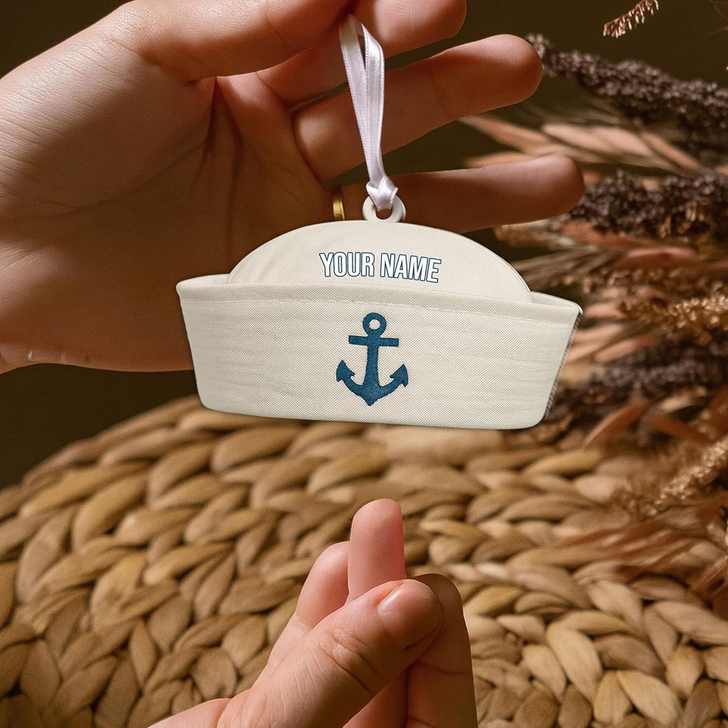 Personalized Sailor Ornament – Custom Captain Sailor Acrylic Ornament, Unique Sailing Glass Keepsake, Navy Captain Holiday Gift for Sailors TS11