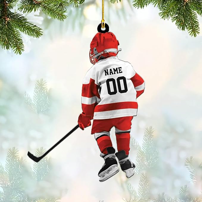 Personalized ice Hockey Ornament N29