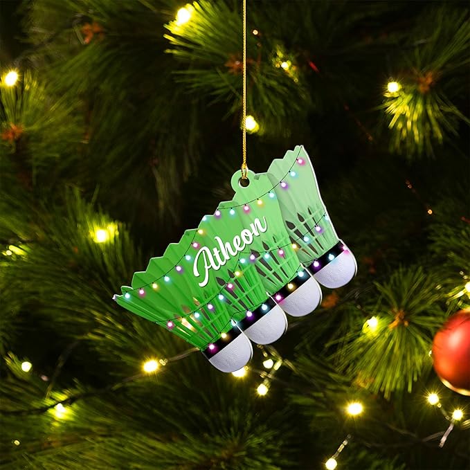 Custom Christmas Gift for Badminton Players, Sports Lovers Badminton Ornament LL12