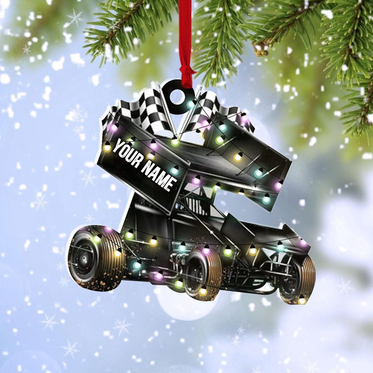 Personalized Hot Rod Ornament – Custom Engine Acrylic Christmas Ornament, Automotive Gift for Mechanics and Drivers TDR14