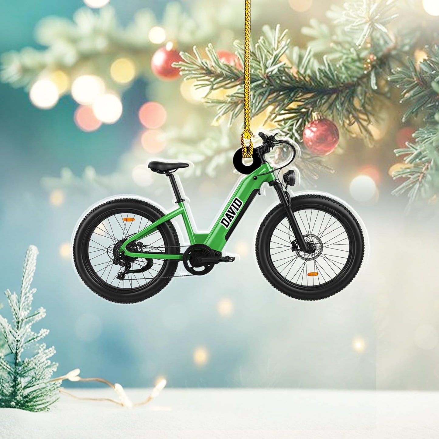 Custom Name Cycling Acrylic Ornament – Personalized Bike Gift, Christmas Tree Keepsake for Cycling Enthusiasts TC36