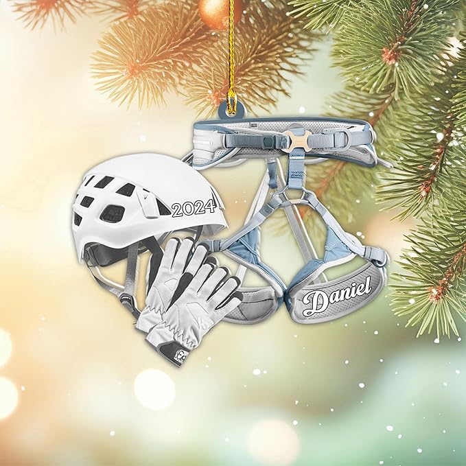 Custom Climbing Ornament - Custom Rock Climber Christmas Gift for Mountaineers LL10