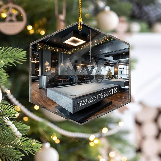 Personalized Billiards Ornament 2025, Billiards Christmas Ornaments N11