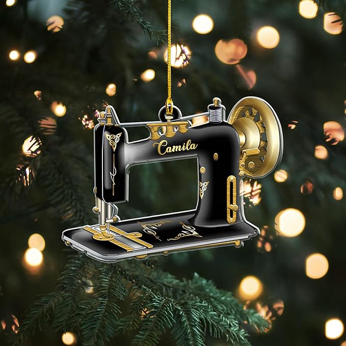 Custom Sewing Machine Ornament - Christmas Ornament Gift for Sewing Lovers LL33