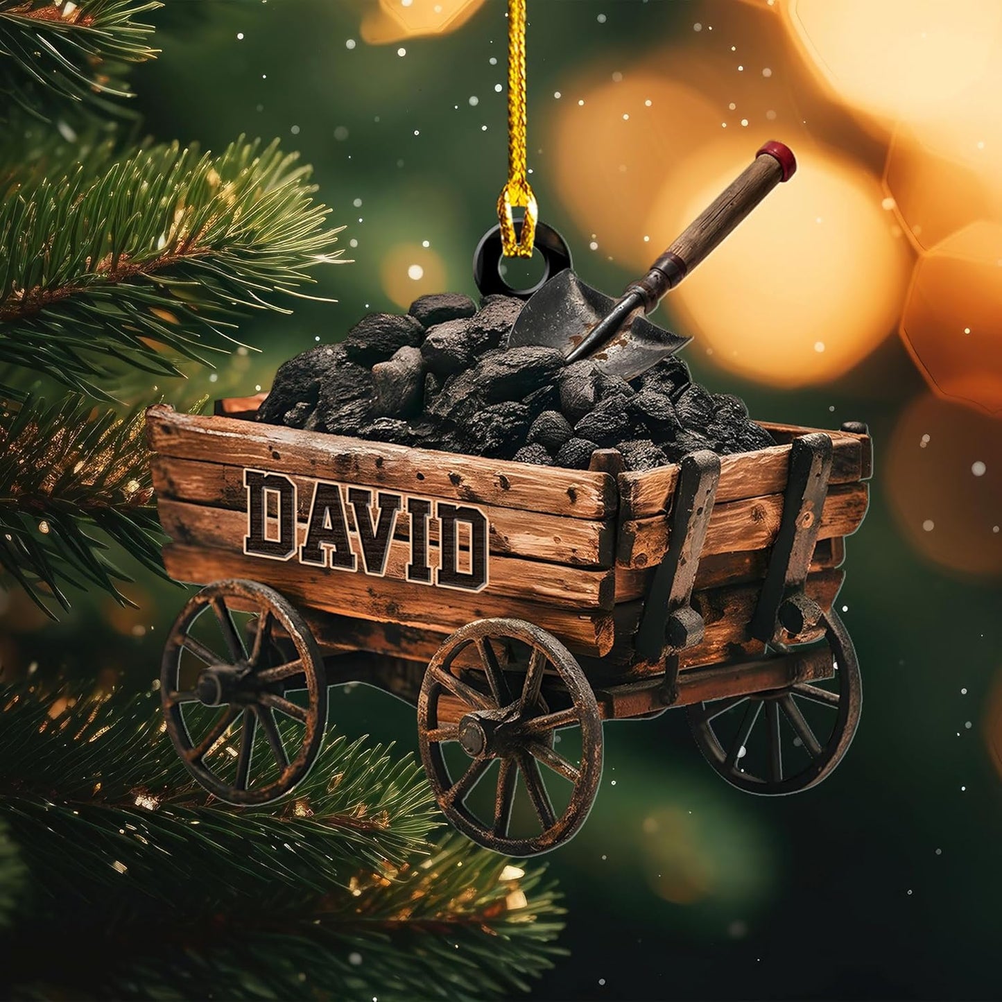 Custom Coal Miner Christmas Ornament – Personalized Name Decor Cmn5