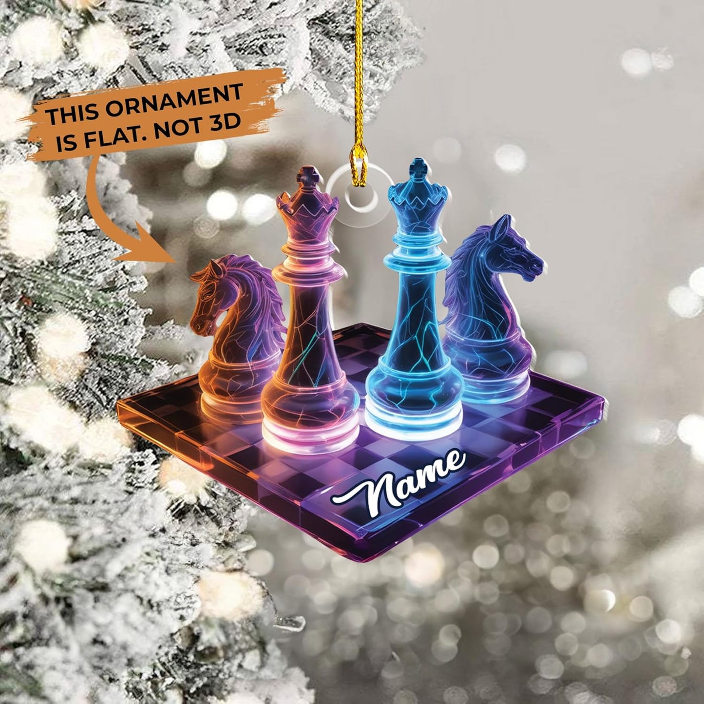 Personalized Name Chess Ornament Gift for Men Women Chess Team Player N26