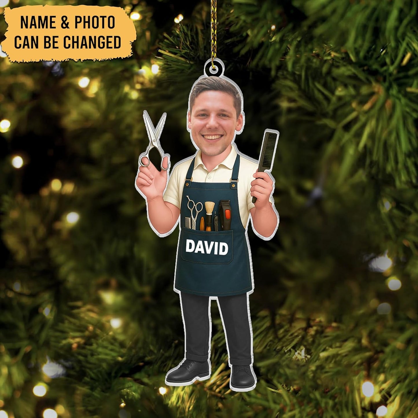 Personalized Hair Stylist Ornament for Men –  Barber Christmas Ornaments