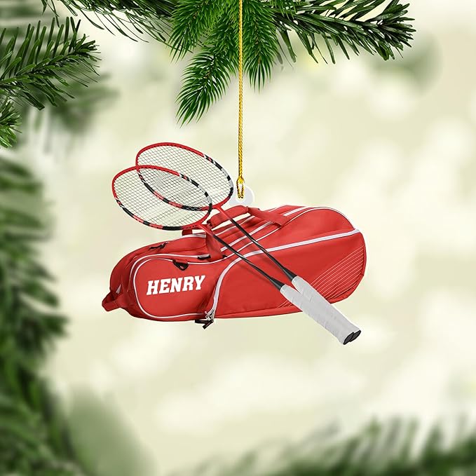 Pesonalized Christmas Gift for Badminton Players, Sports Lovers Badminton Ornament LL30