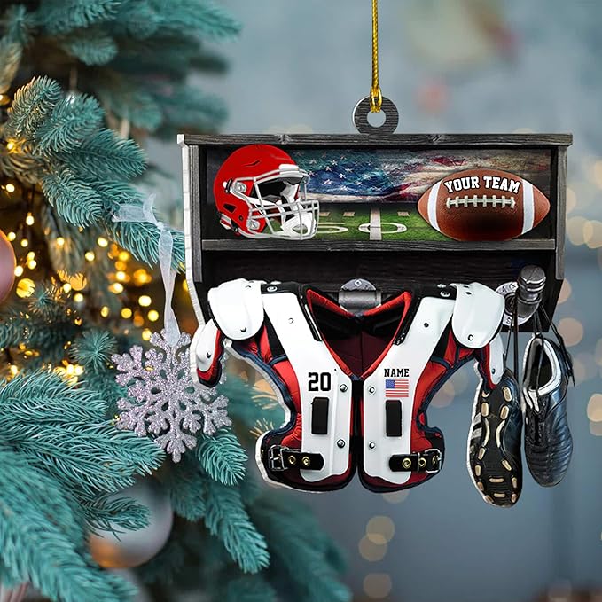 Custom Football Player Ornament - American Football Ornament Gift LL34