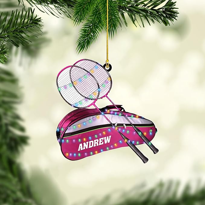 Pesonalized Christmas Gift for Badminton Players, Sports Lovers Badminton Ornament LL32