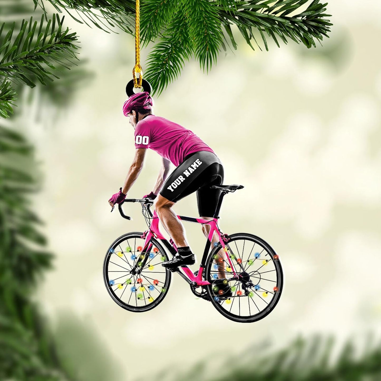 Custom Name Bicycle Acrylic Ornament – Personalized Cycling Gift, Christmas Tree Decor for Bikers 2025 TC41