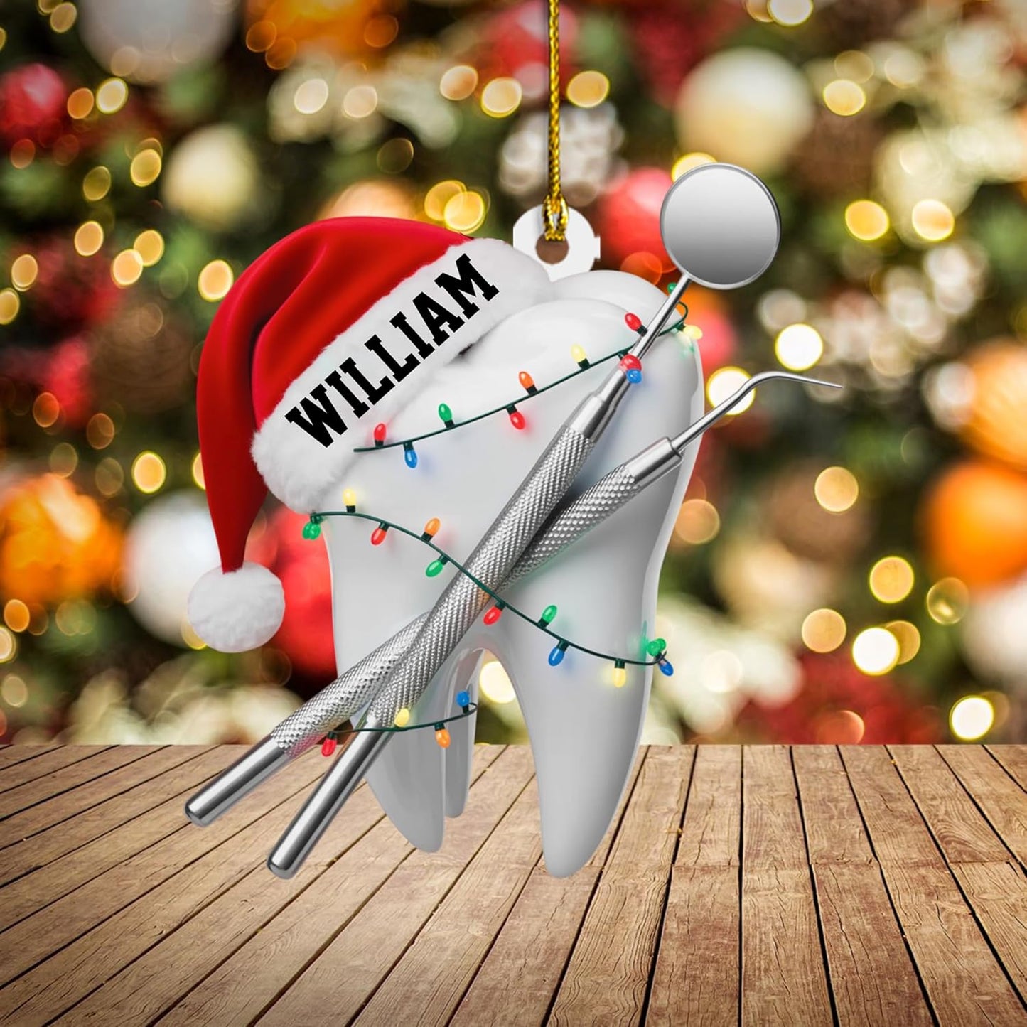 Custom Tooth Dentist Christmas Ornament