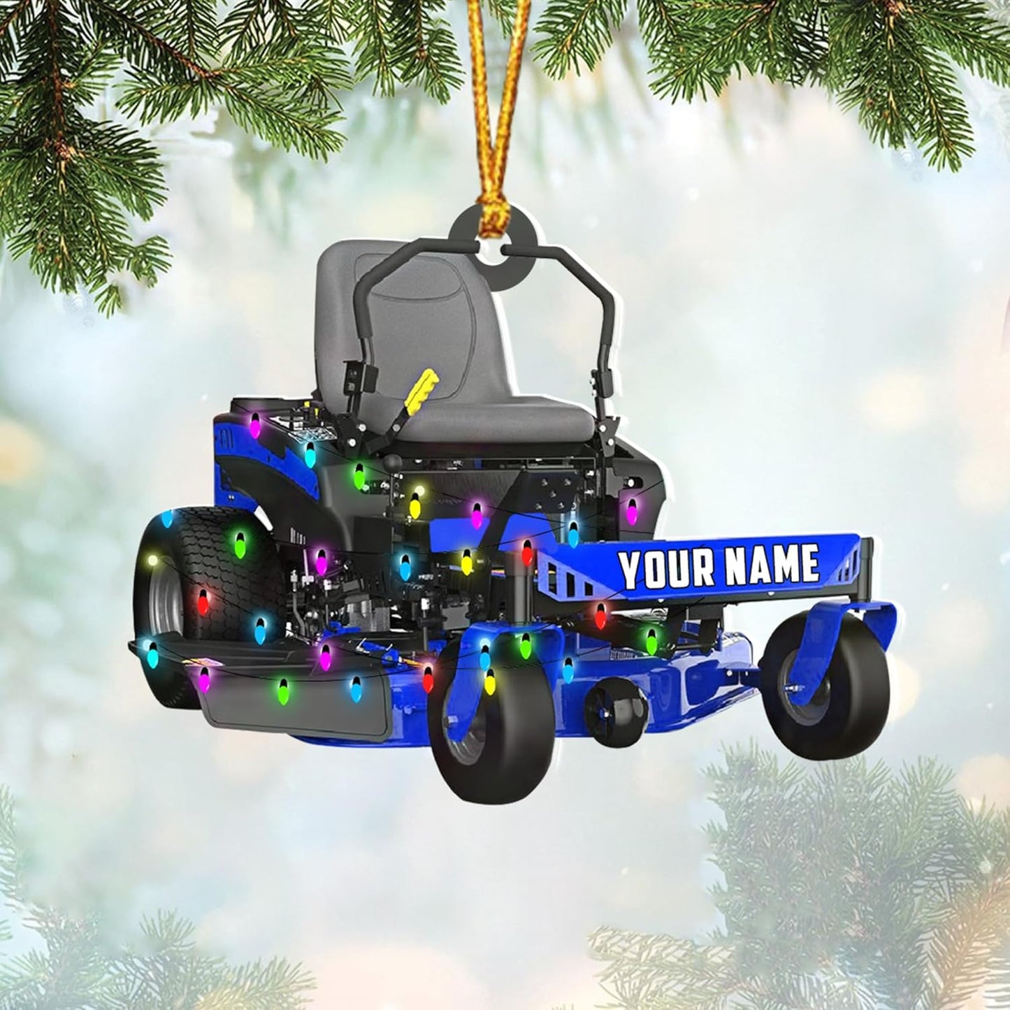 Personalized Lawn Mower Christmas Ornament | Custom Lawn Care Holiday Tree Decoration for Gardeners & Landscapers TG103