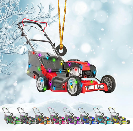 Personalized Lawn Mower Christmas Ornament | Custom Lawn Care Holiday Tree Decoration for Gardeners & Landscapers TG111
