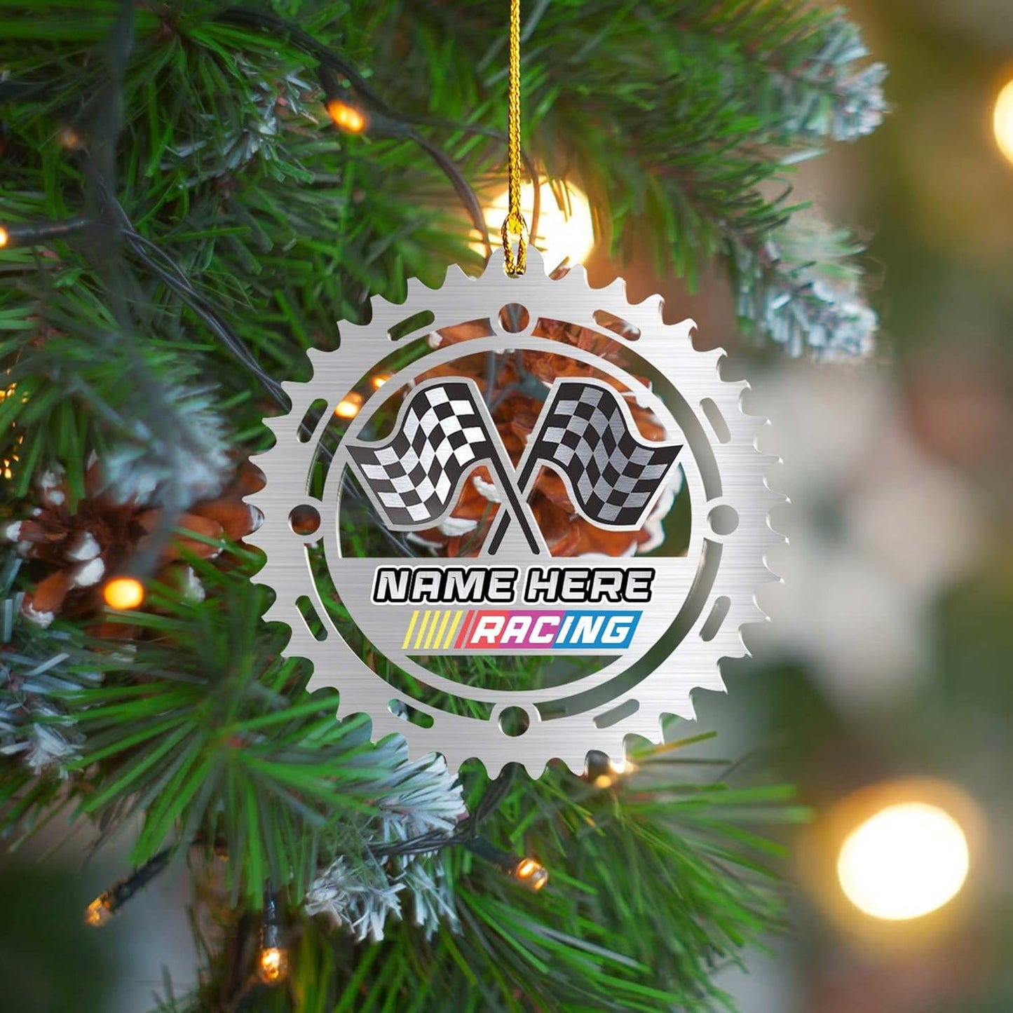 Personalized Race Car Christmas Ornament – Custom Acrylic Car Lover Gift, Racing Tree Decoration TR34