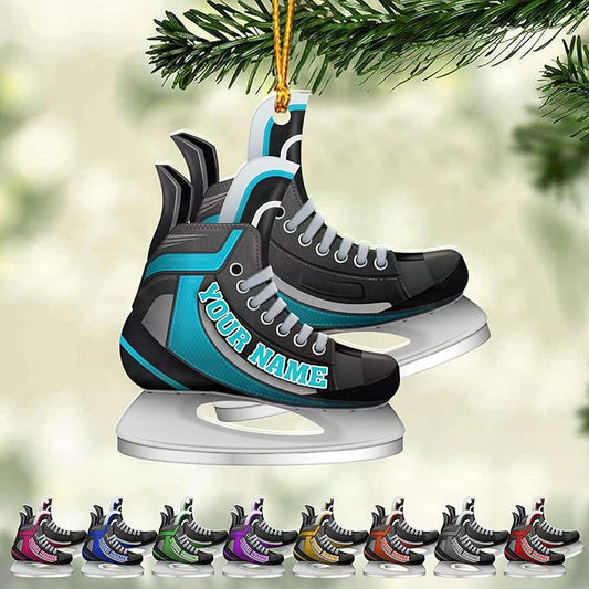 Custom Ice Hockey Christmas Ornament, Hockey Player Christmas Ornament N51