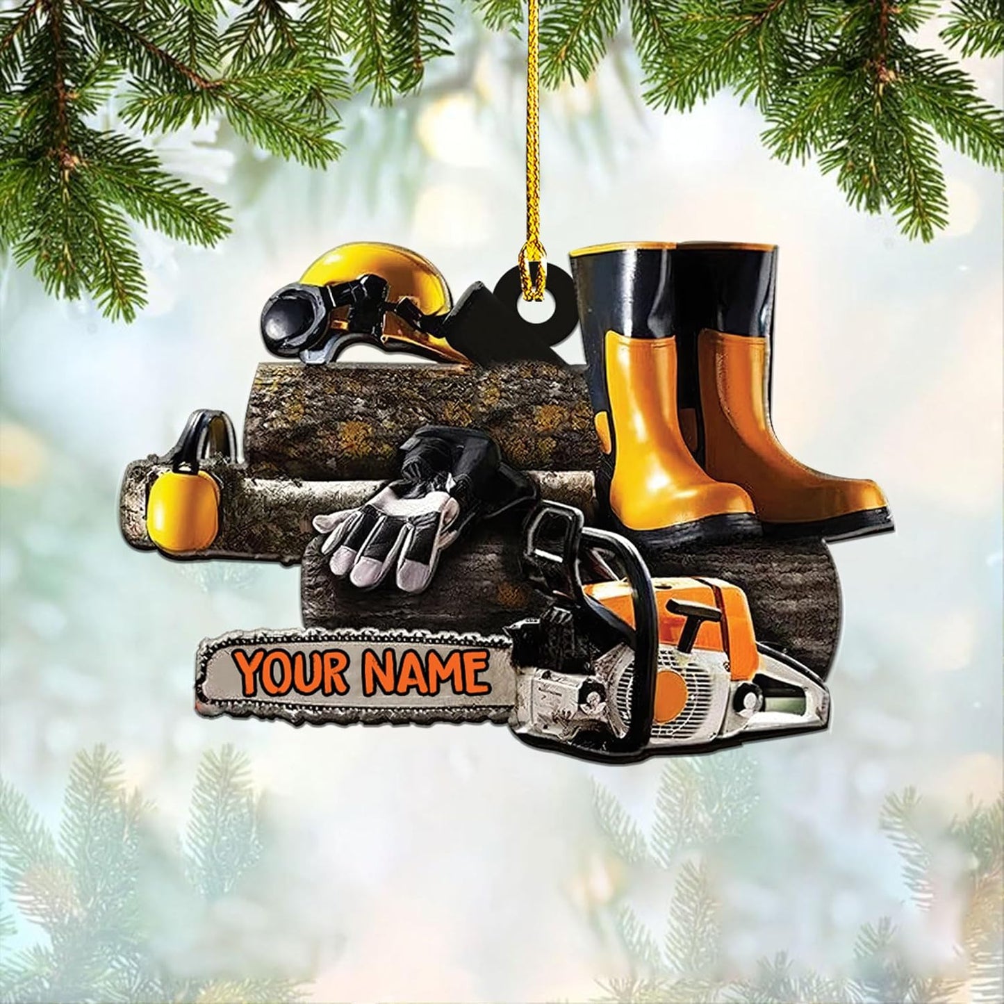 Personalized Carpenter Ornament – Woodworking Lumberjack Gift Ornament Style 899