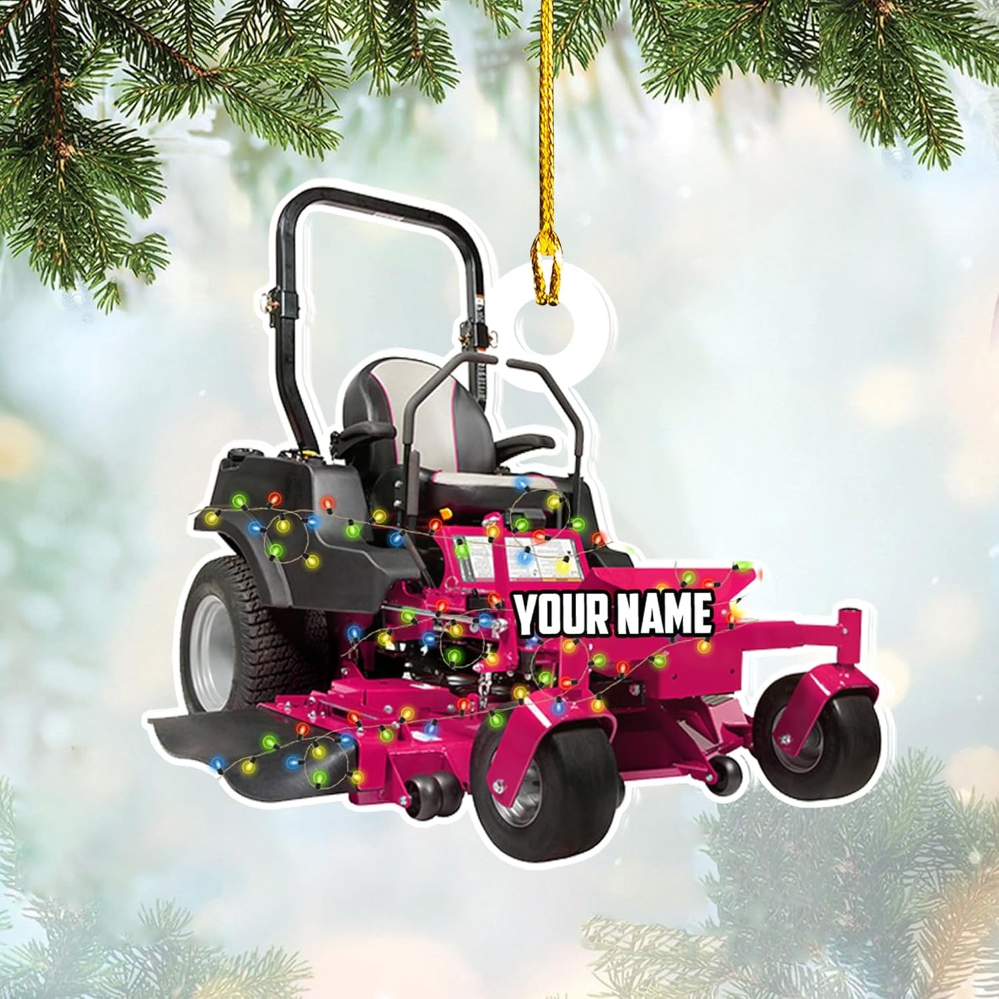 Personalized Lawn Mower Christmas Ornament | Custom Lawn Care Holiday Tree Decoration for Gardeners & Landscapers TG105