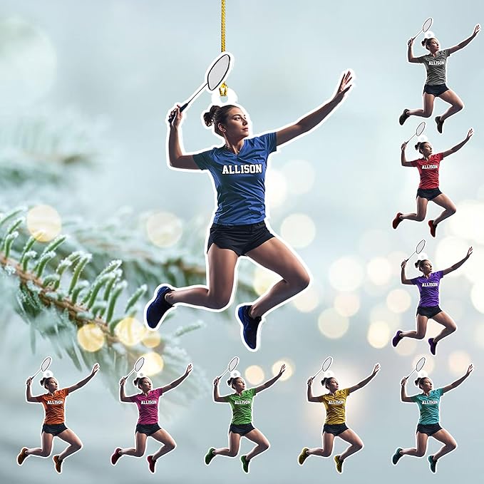 Pesonalized Christmas Gift for Badminton Players, Sports Lovers Badminton Ornament LL49