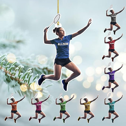 Pesonalized Christmas Gift for Badminton Players, Sports Lovers Badminton Ornament LL49