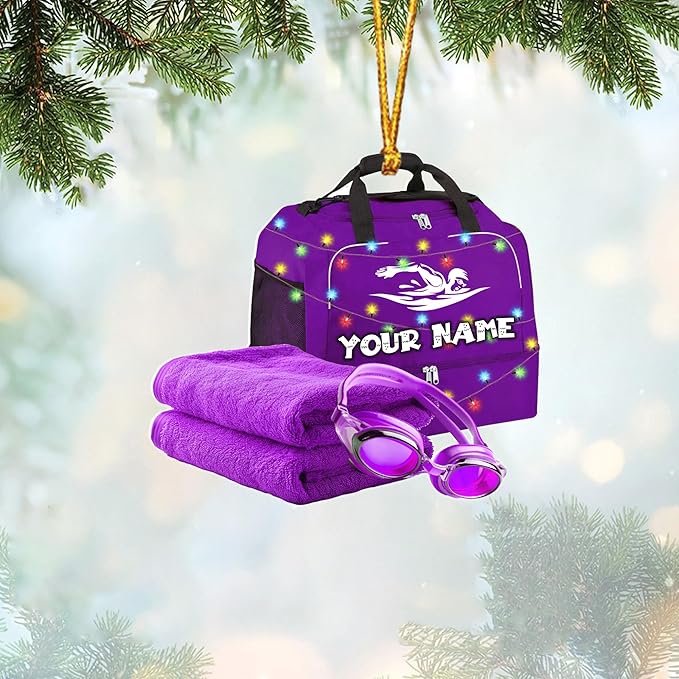 Personalized Swimming Ornament - Custom Swimmer Christmas Gift for Boys, Girls & Pool Lovers LL15 (Copy)