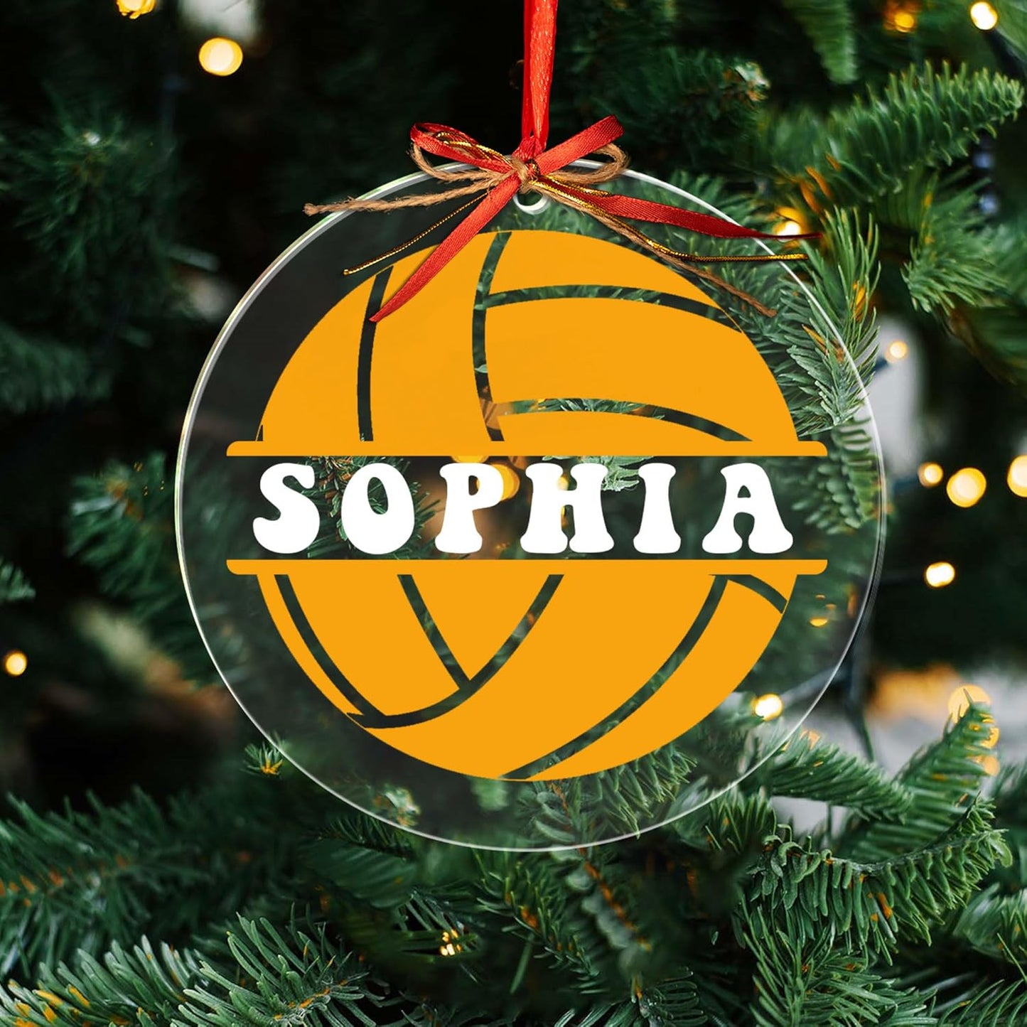 Custom Name Water Polo Ball Christmas Ornament – Personalized Water Polo Ball Ornament, Sport Holiday Tree Decoration, Gift for Water Polo Players TW3