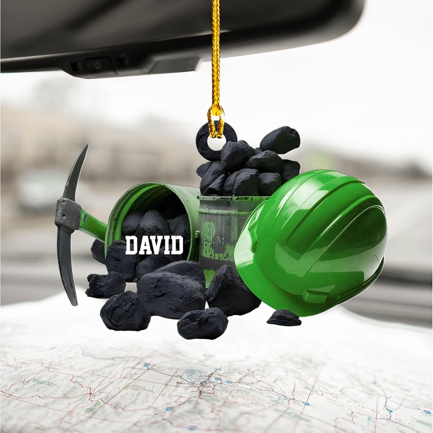 Custom Coal Miner Christmas Ornament – Personalized Name Decor Cmn12