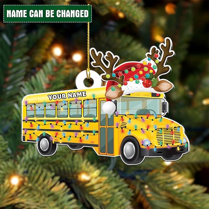 Customized School Bus Ornament - Bus Driver Christmas Gift L12