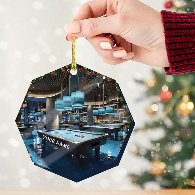 Personalized Billiards Ornament 2025, Billiards Christmas Ornaments N09