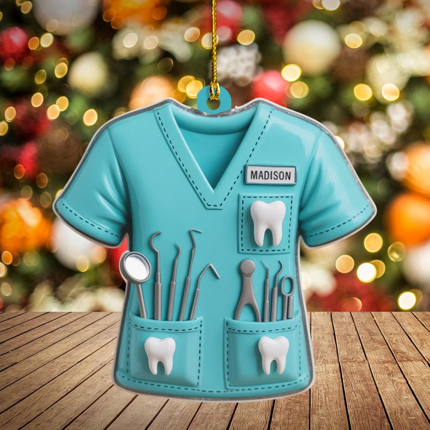 Personalized Dentist Uniform Christmas Ornament