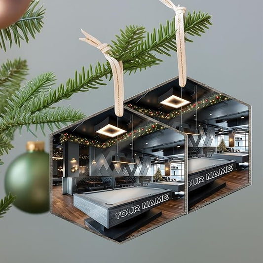 Personalized Billiards Ornament 2025, Billiards Christmas Ornaments N11