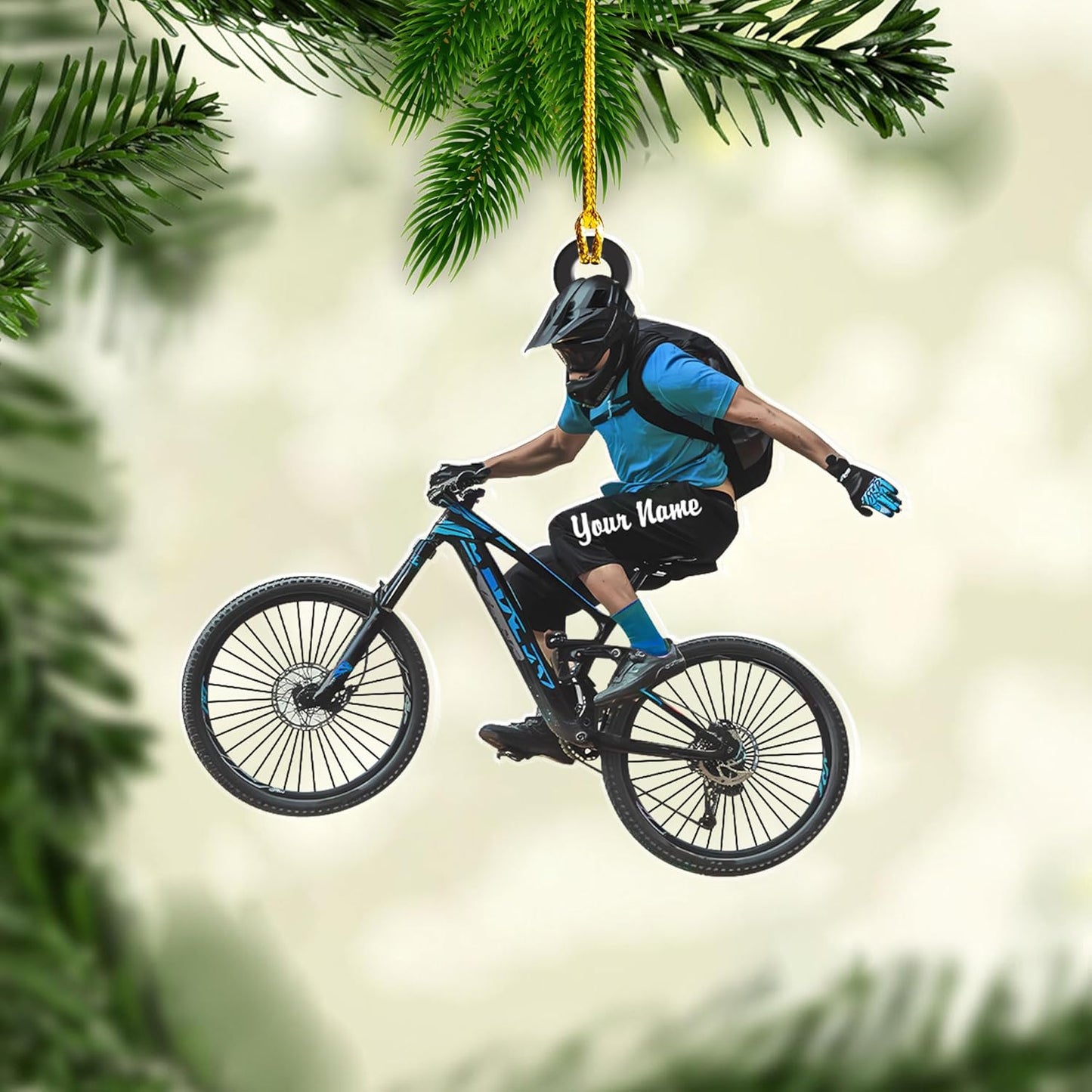 Custom Name Bicycle Acrylic Ornament – Personalized Cycling Gift, Christmas Tree Decor for Bikers 2025 TC47