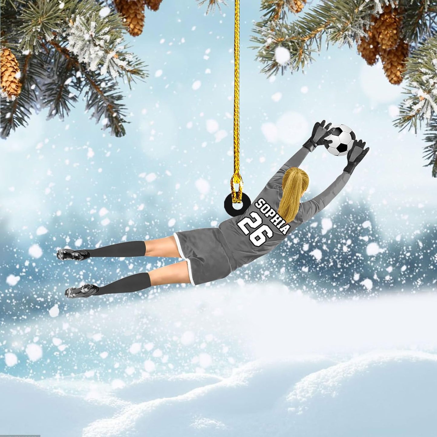 Personalized Soccer Player Christmas Ornament - Xmas Gift for Soccer Lovers C22