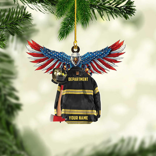 Personalized Firefighter Uniform Christmas Ornament Style 10