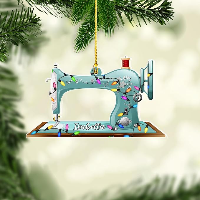 Custom Sewing Machine Ornament - Christmas Ornament Gift for Sewing Lovers LL31