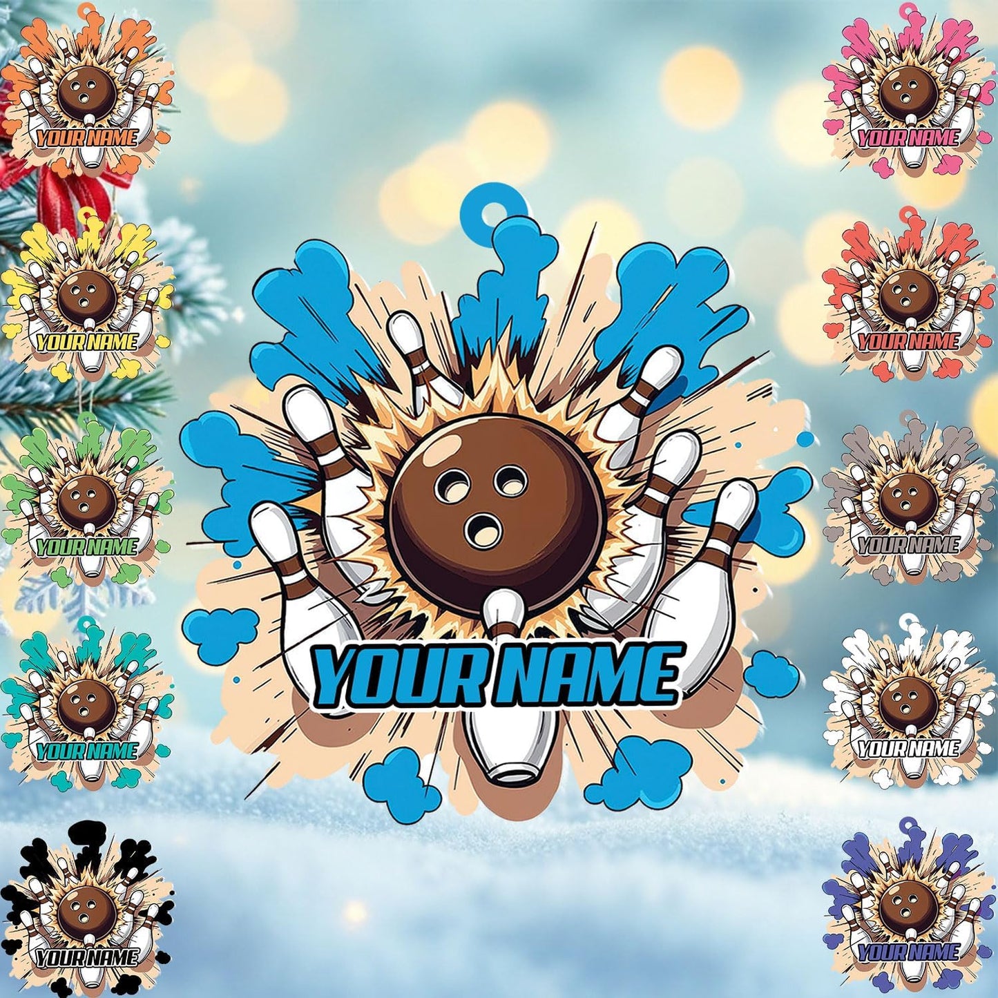 Custom Bowling Tools Ornament - Bowling Ornament Bowl 8