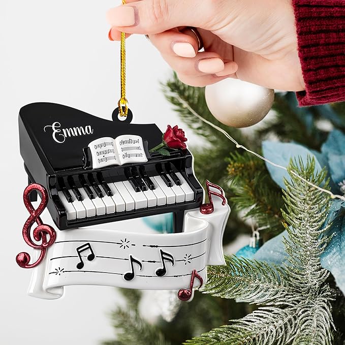 Custom Music Instrument Christmas Gift - Piano Ornament for Piano Lovers LL12