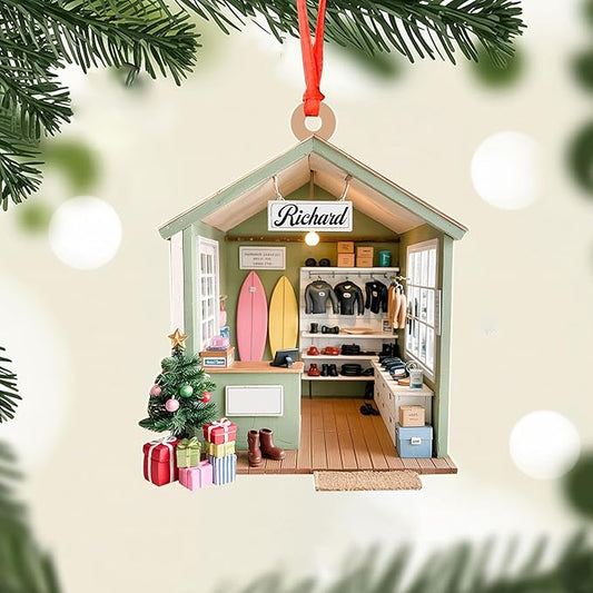 Custom Surfboard Christmas Ornament - Surfing Tree Decoration Gift for Surfers LL23