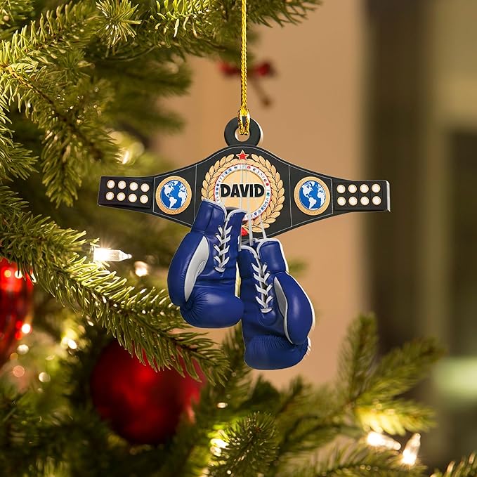Personalized Boxing Gloves Christmas Ornament - Custom Name Boxing Ornament Gift LL31
