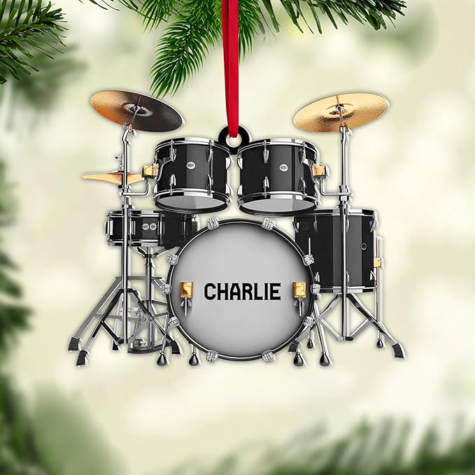 Custom Drum Set Ornament - Acrylic Christmas Gift for Drummers & Music Lovers LL11