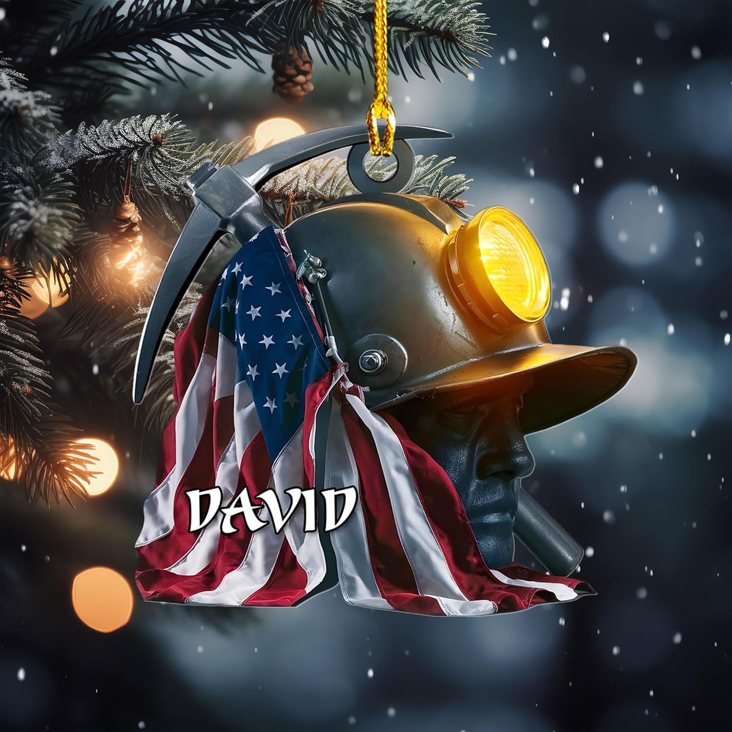 Custom Coal Miner Christmas Ornament – Personalized Name Decor Cmn9