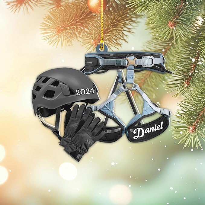 Custom Climbing Ornament - Custom Rock Climber Christmas Gift for Mountaineers LL10