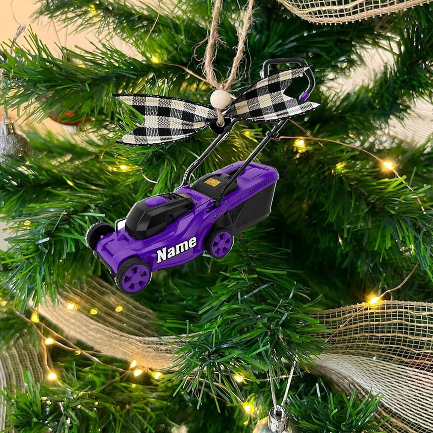 Personalized Lawn Mower Christmas Ornament | Custom Lawn Care Holiday Tree Decoration for Gardeners & Landscapers TG96