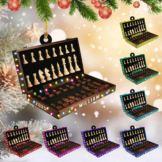 Personalized Name Chess Ornament Gift for Men Women Chess Team Player N19