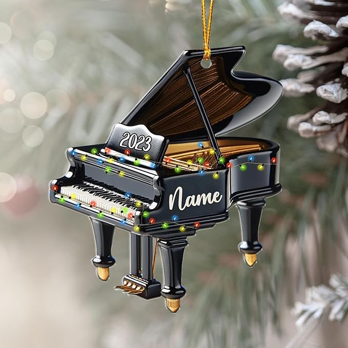 Customized Piano Ornament - Music Instrument Christmas Gift for Piano Lovers LL55